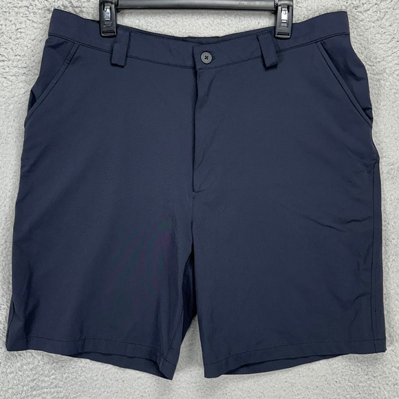 Under Armour Performance Mens Golf Shorts 38 Dark Navy Tech Stretch Nylon Blend